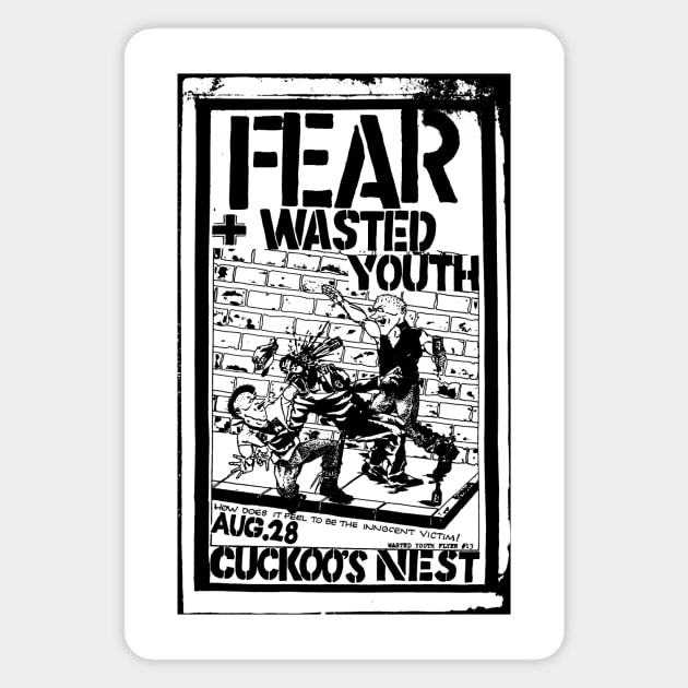 Fear / Wasted Youth Punk Flyer Magnet by Punk Flyer Archive